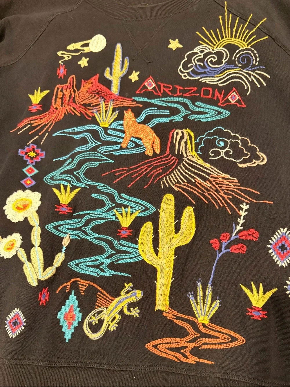 Johnny Was Route 66 Arizona Embroidered Bird  Sweatshirt - Picture 5 of 13